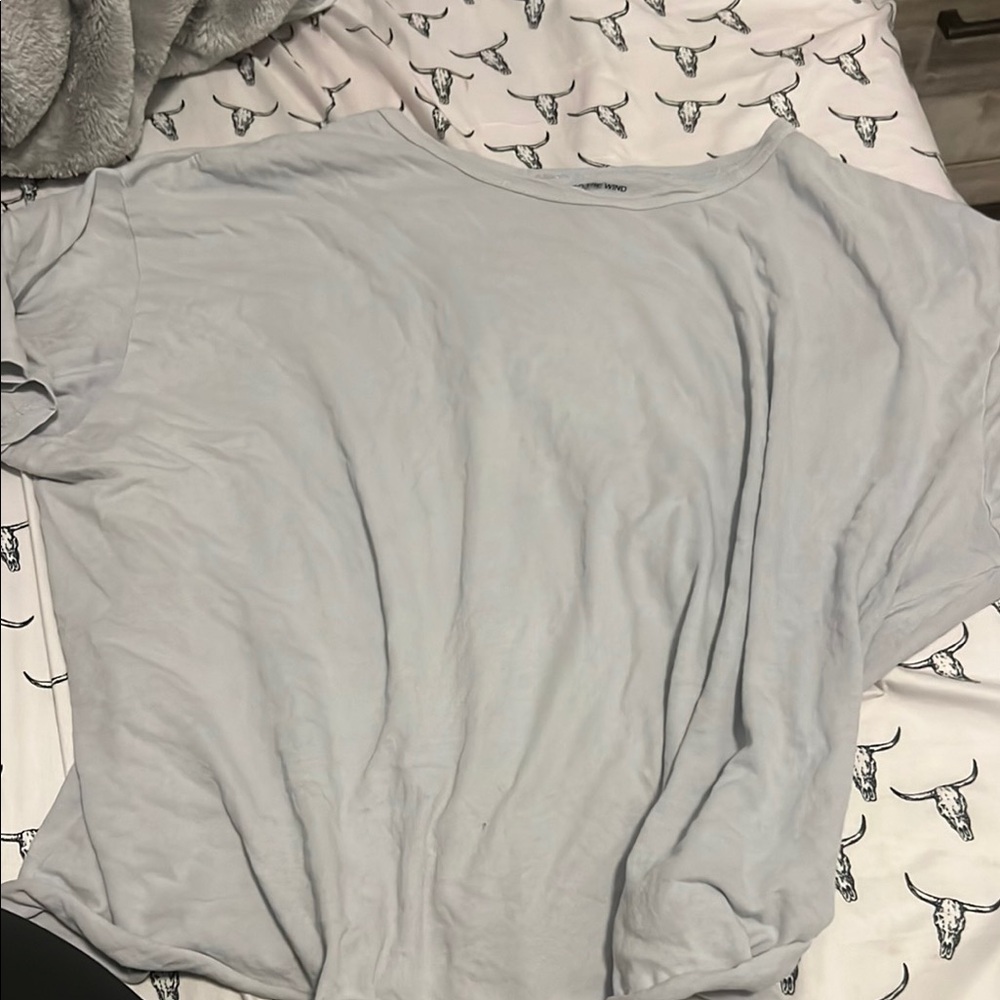 Caution To The Wind Soft Gray Tee